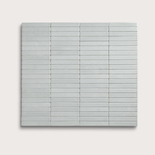 Echo ceramic tile, 1 by 6 inch stacked mosaic, matte finish