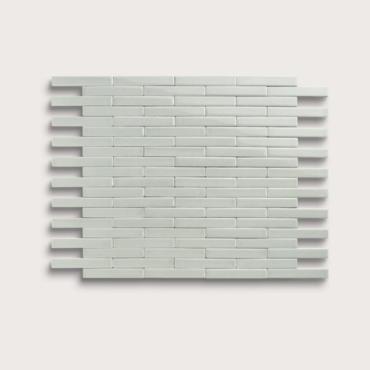 Echo ceramic tile, 1 by 6 inch subway mosaic, gloss finish