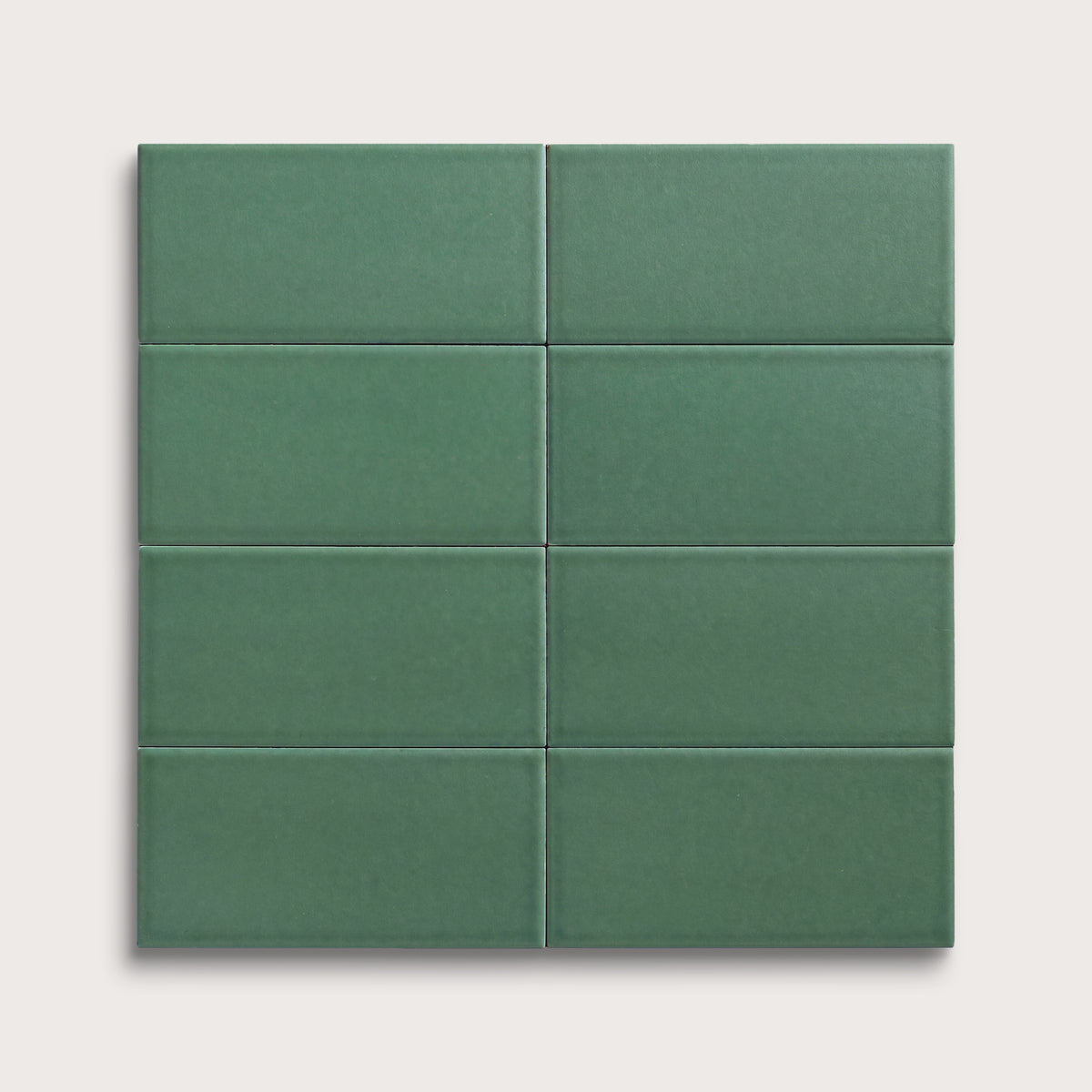 Evergreen ceramic tile, 3 by 6 inches, matte finish