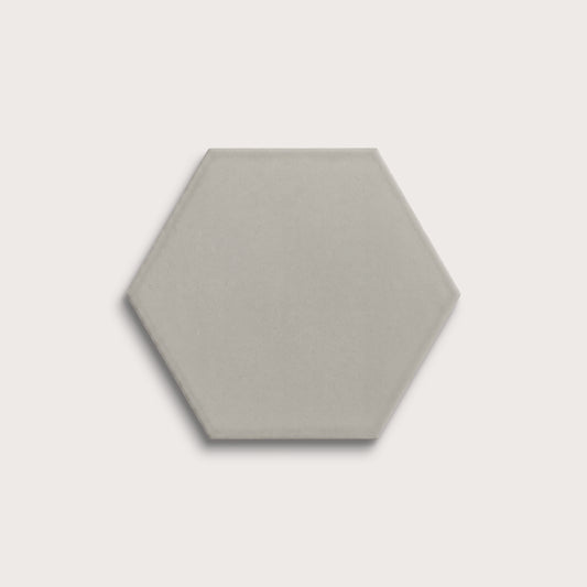 Fog ceramic tile, 8 inch hex, matte finish