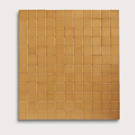 Gambol Gold ceramic tile, 2 by 2 inch mosaic, matte finish
