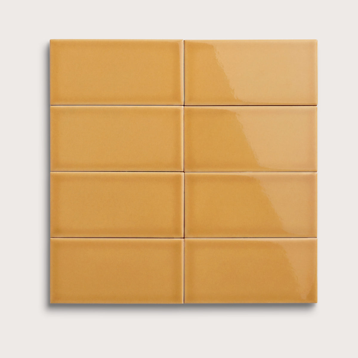 Gambol Gold ceramic tile, 3 by 6 inches, gloss finish