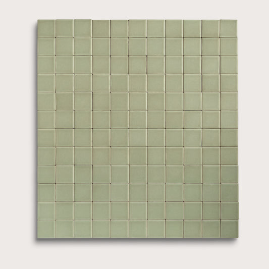 Ghetty Green ceramic tile, 2 by 2 inch mosaic, matte finish