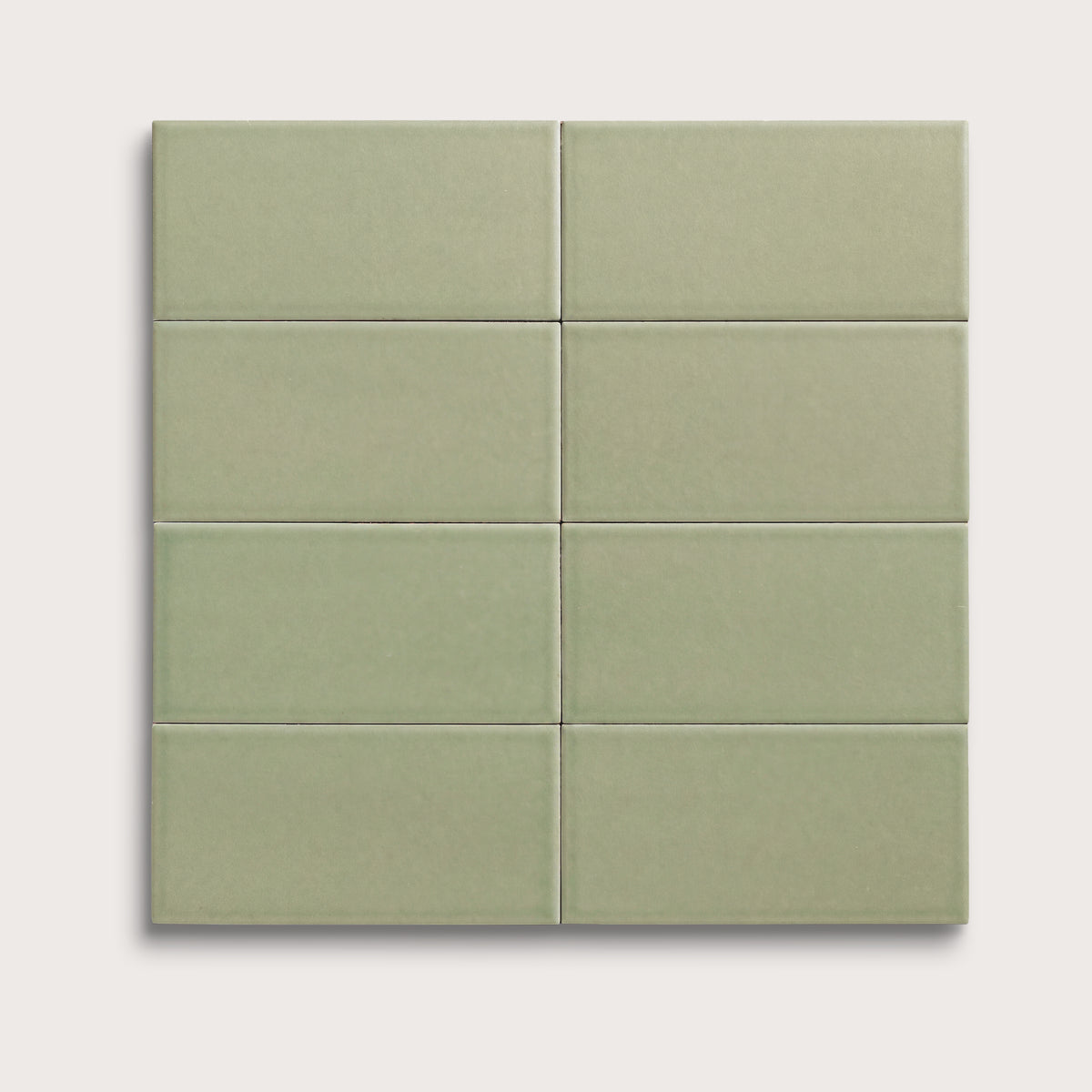 Ghetty Green ceramic tile, 3 by 6 inches, matte finish