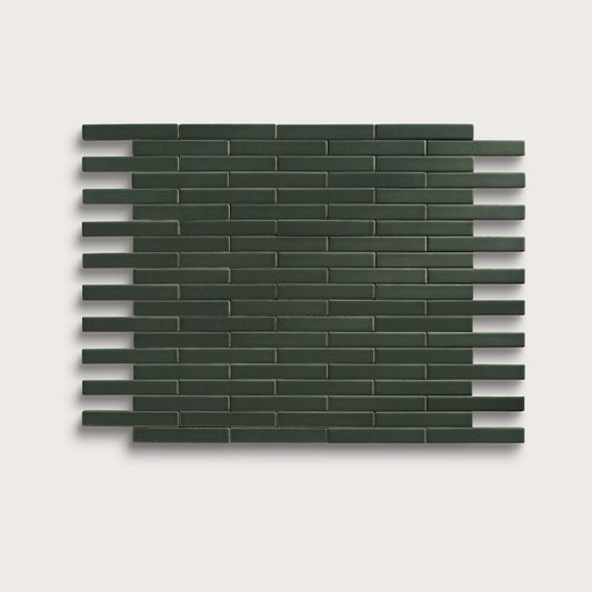 Green River ceramic tile, 1 by 6 inch subway mosaic, matte finish