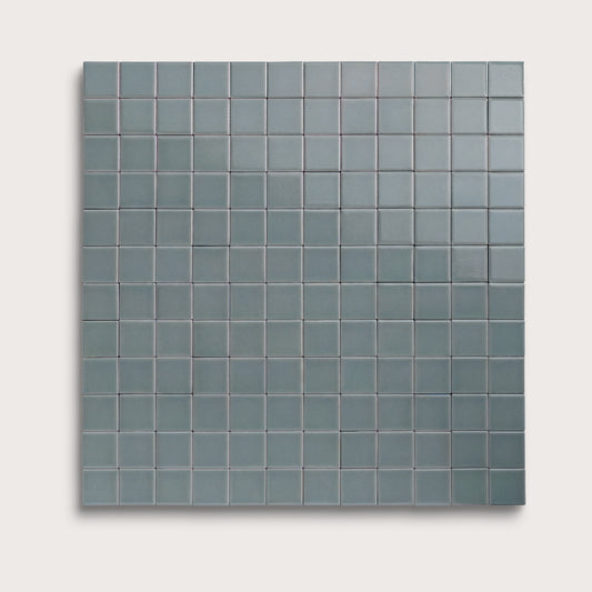 Grey Street ceramic tile, 2 by 2 inch mosaic, gloss finish