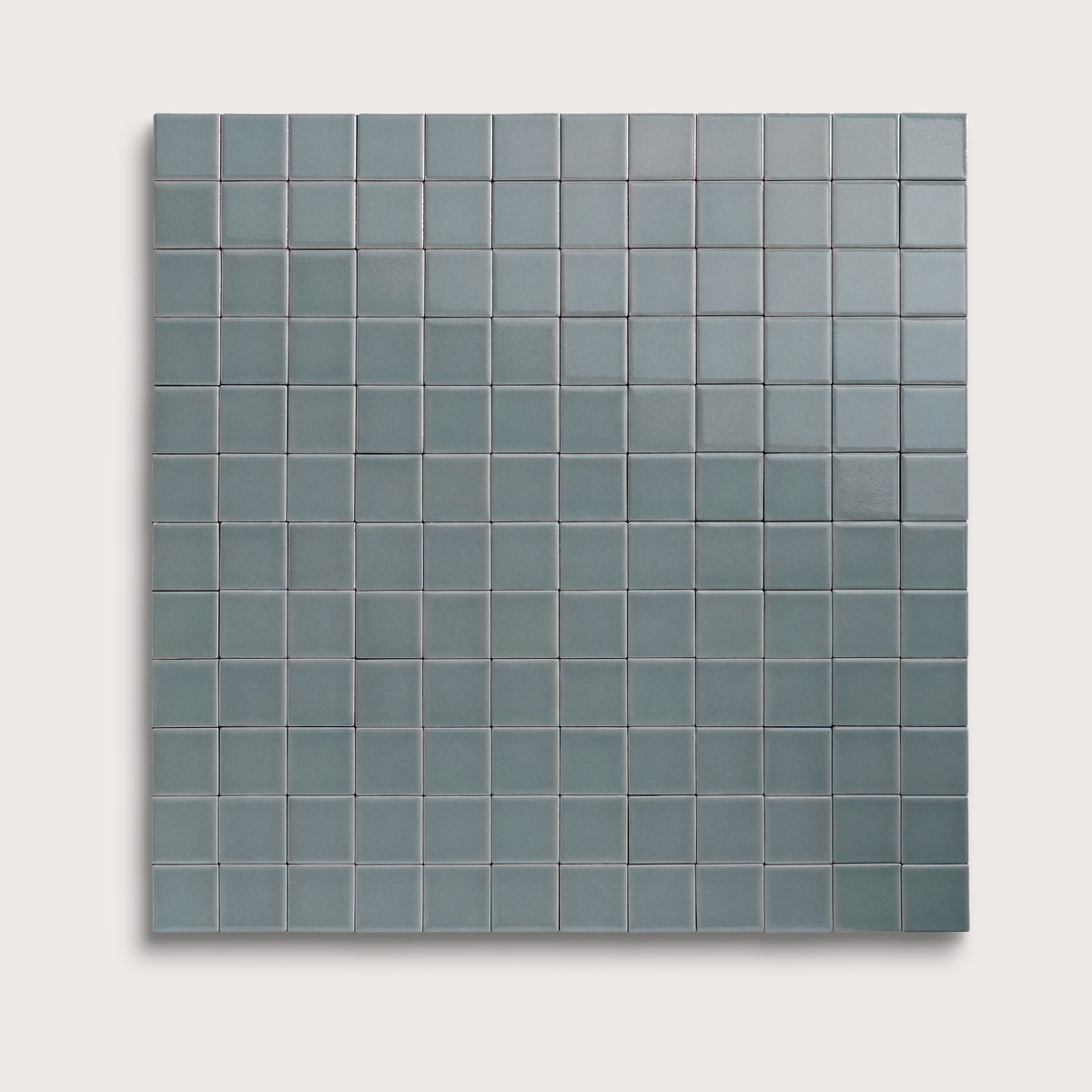Grey Street ceramic tile, 2 by 2 inch mosaic, gloss finish