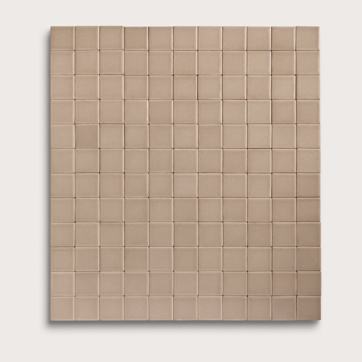 Khaki ceramic tile, 2 by 2 inch mosaic, matte finish