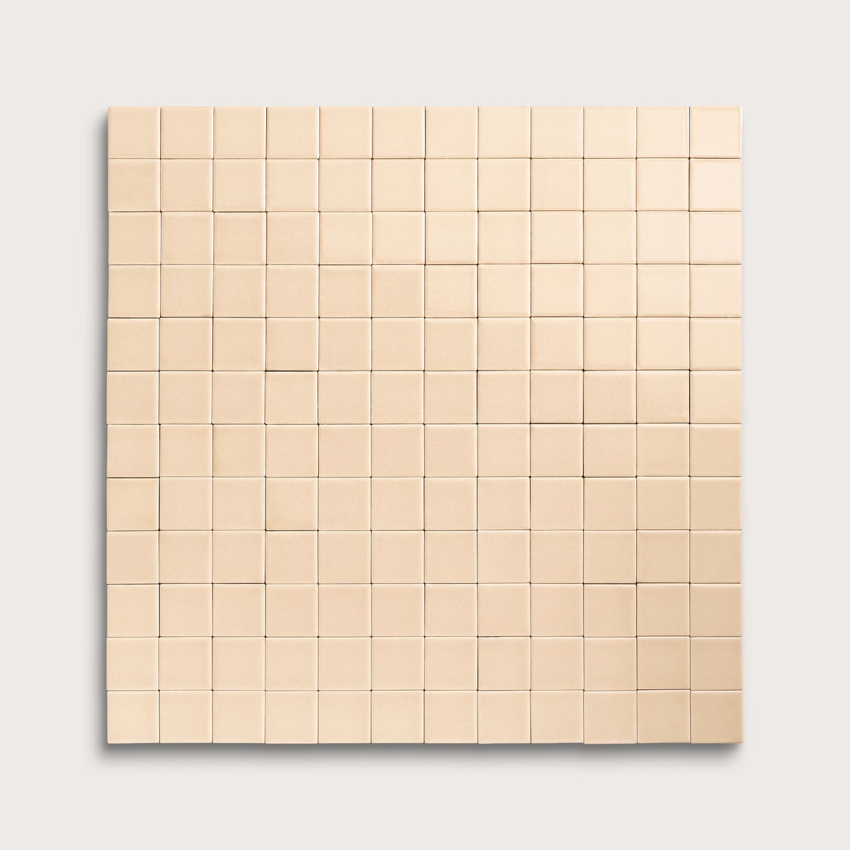Latte ceramic tile, 2 by 2 inch mosaic, gloss finish