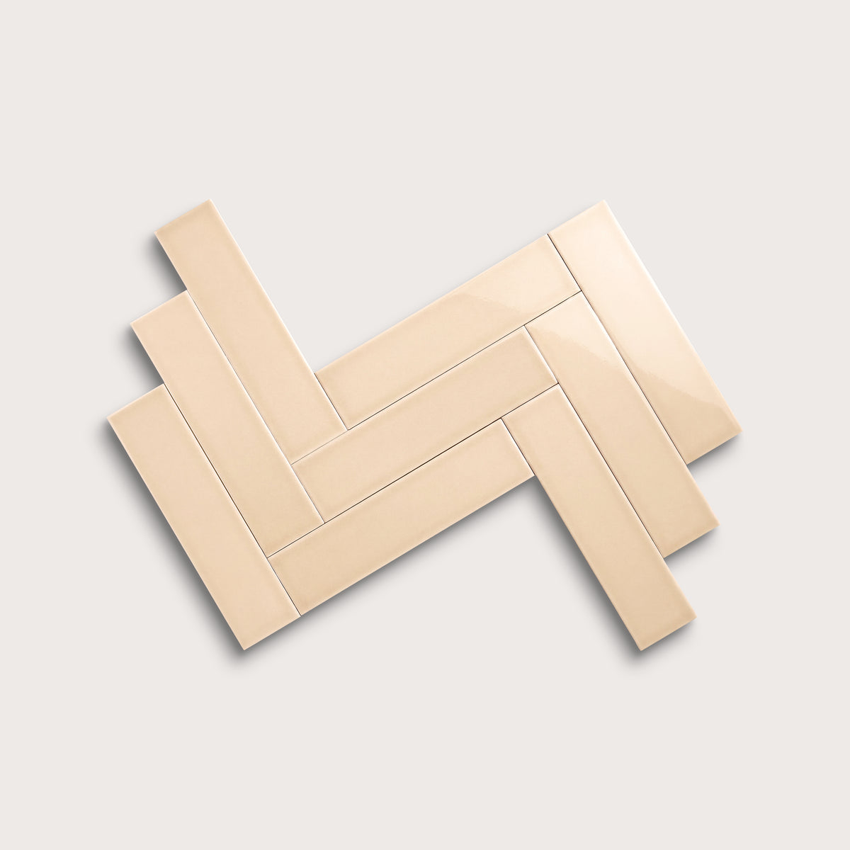 Latte ceramic tile, 3 by 12 inches, gloss finish