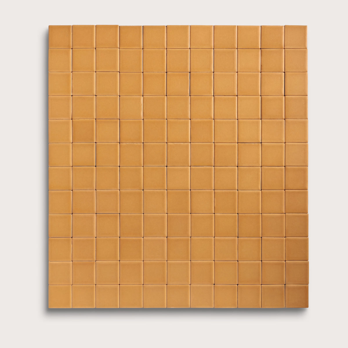 Marigold ceramic tile, 2 by 2 inch mosaic, matte finish