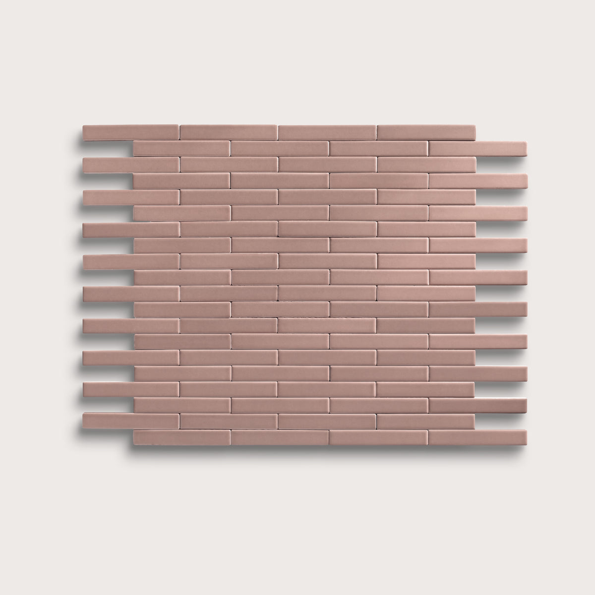 Magic Carpet ceramic tile, 1 by 6 inch subway mosaic, matte finish