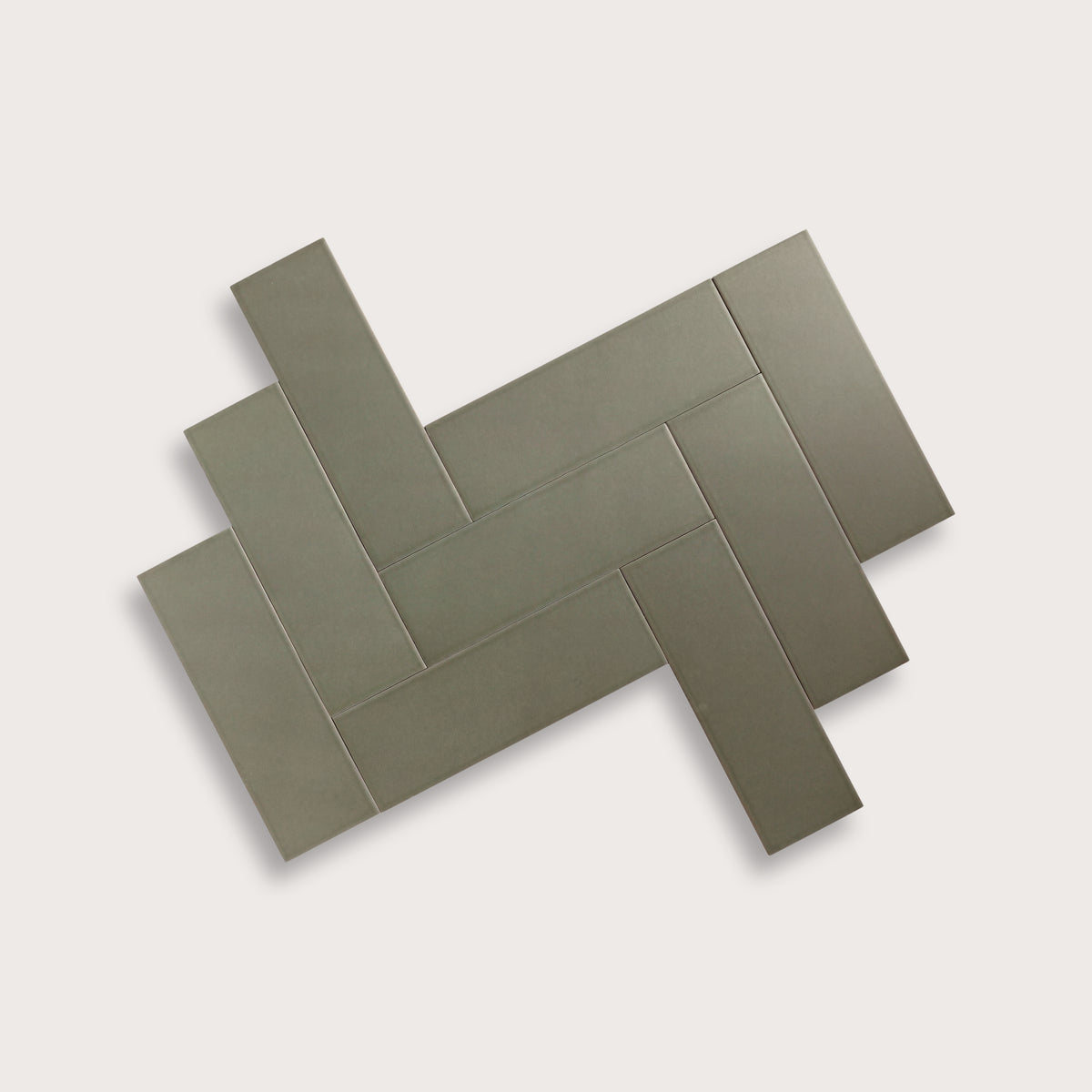 Moss ceramic tile, 4 by 12 inches, matte finish