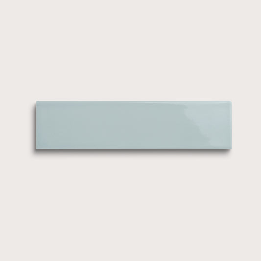 Powder Blue ceramic tile, 3 by 12 inches, gloss finish