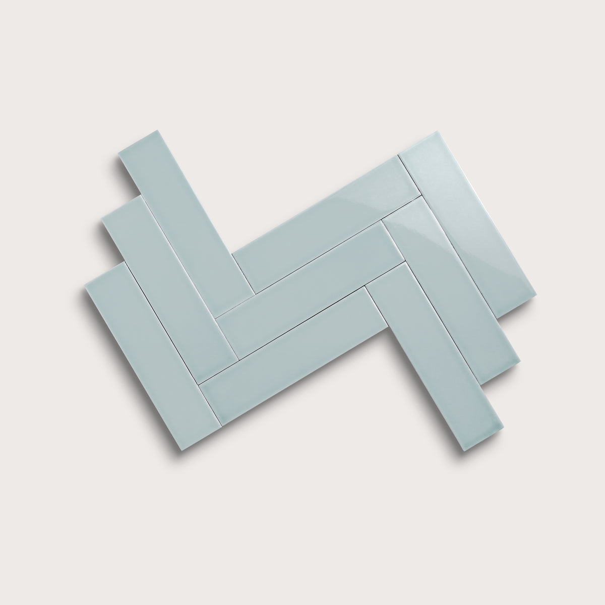 Powder Blue ceramic tile, 3 by 12 inches, gloss finish