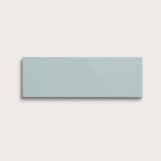 Powder Blue ceramic tile, 4 by 12 inches, gloss finish