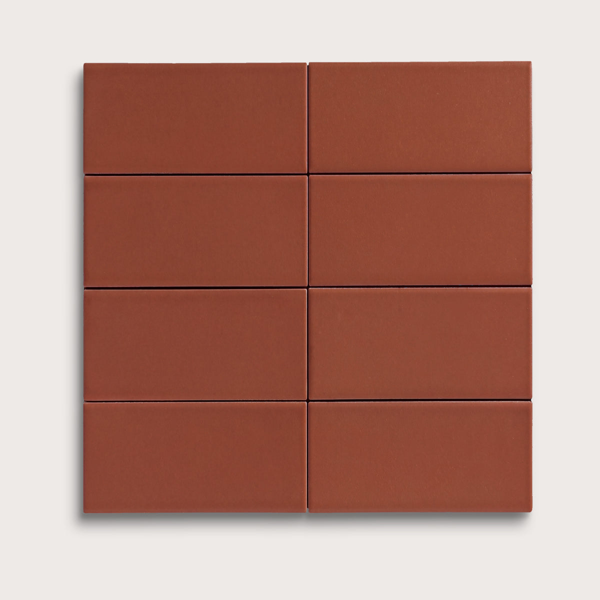Raspberry Beret ceramic tile, 2 by 4 inches, matte finish