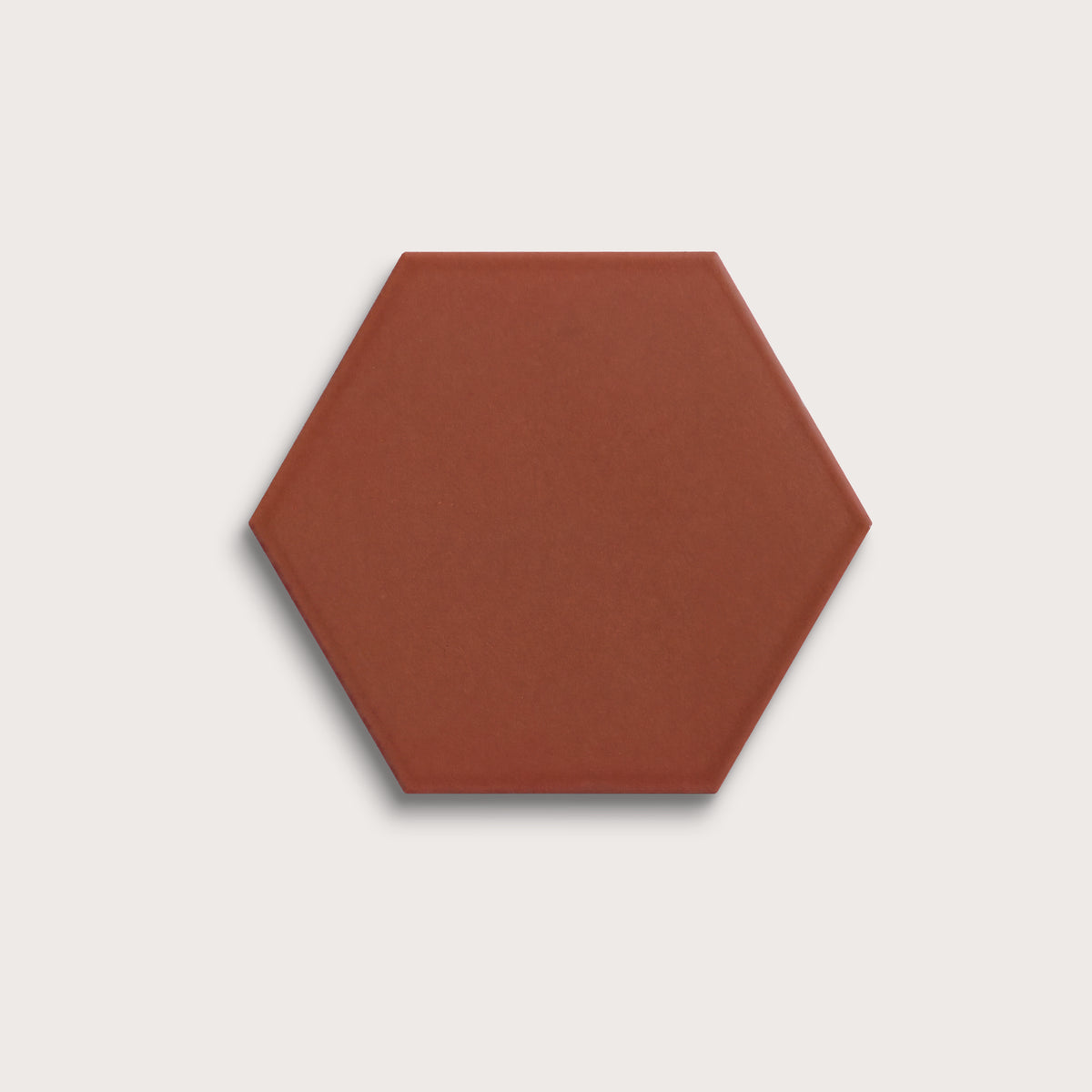 Raspberry Beret ceramic tile, 8 inch hex, matte finish