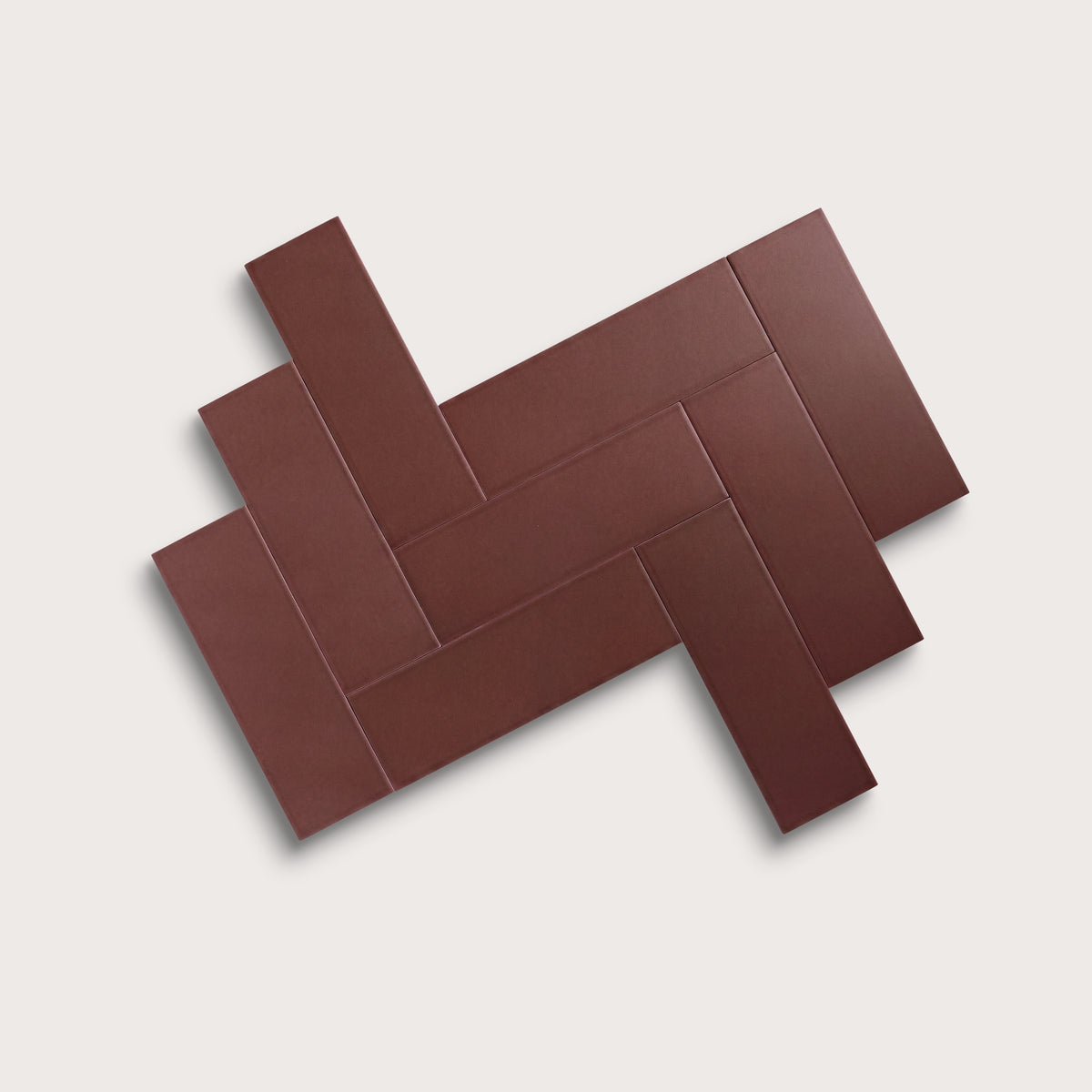 Red Red Wine ceramic tile, 4 by 12 inches, matte finish