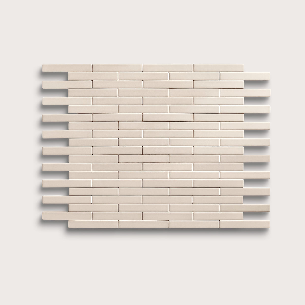 Shell ceramic tile, 1 by 6 inch subway mosaic, matte finish