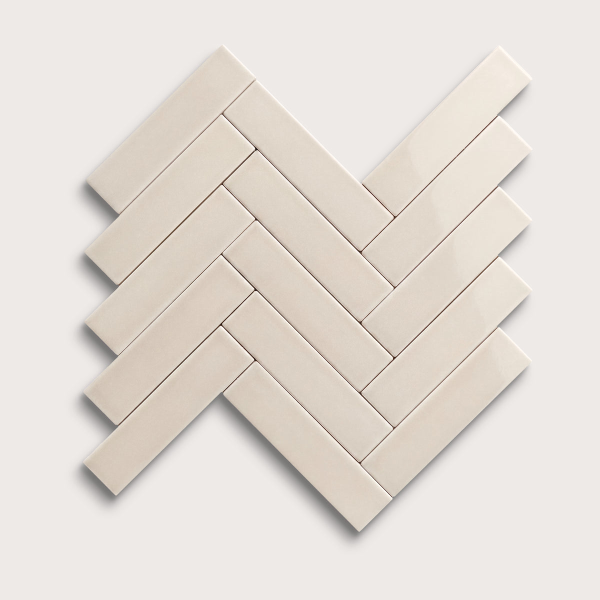 Shell ceramic tile, 2 by 8 inches, gloss finish