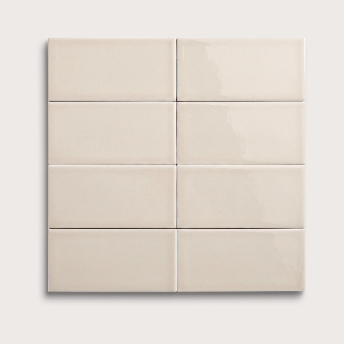 Shell ceramic tile, 3 by 6 inches, gloss finish