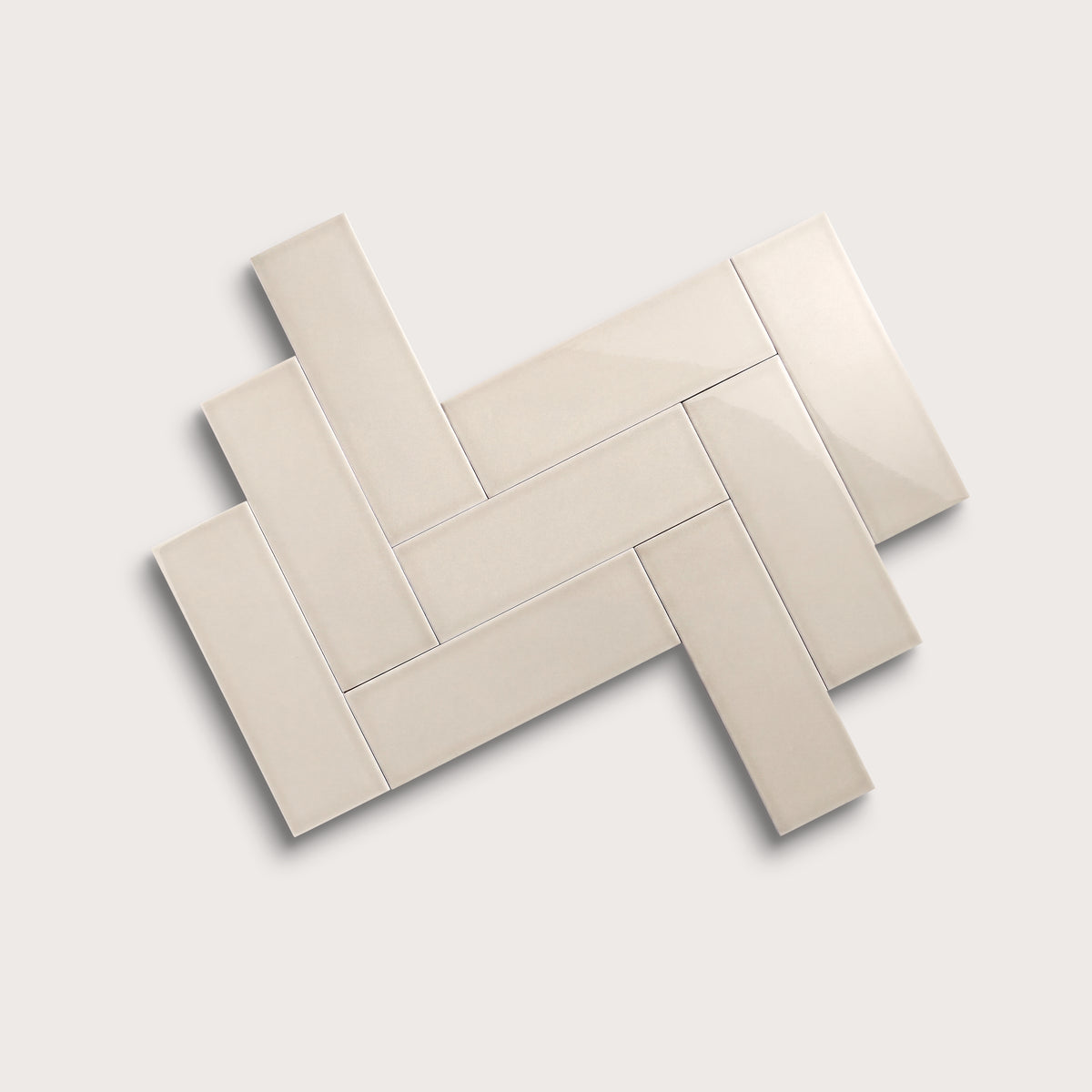 Shell ceramic tile, 4 by 12 inches, gloss finish