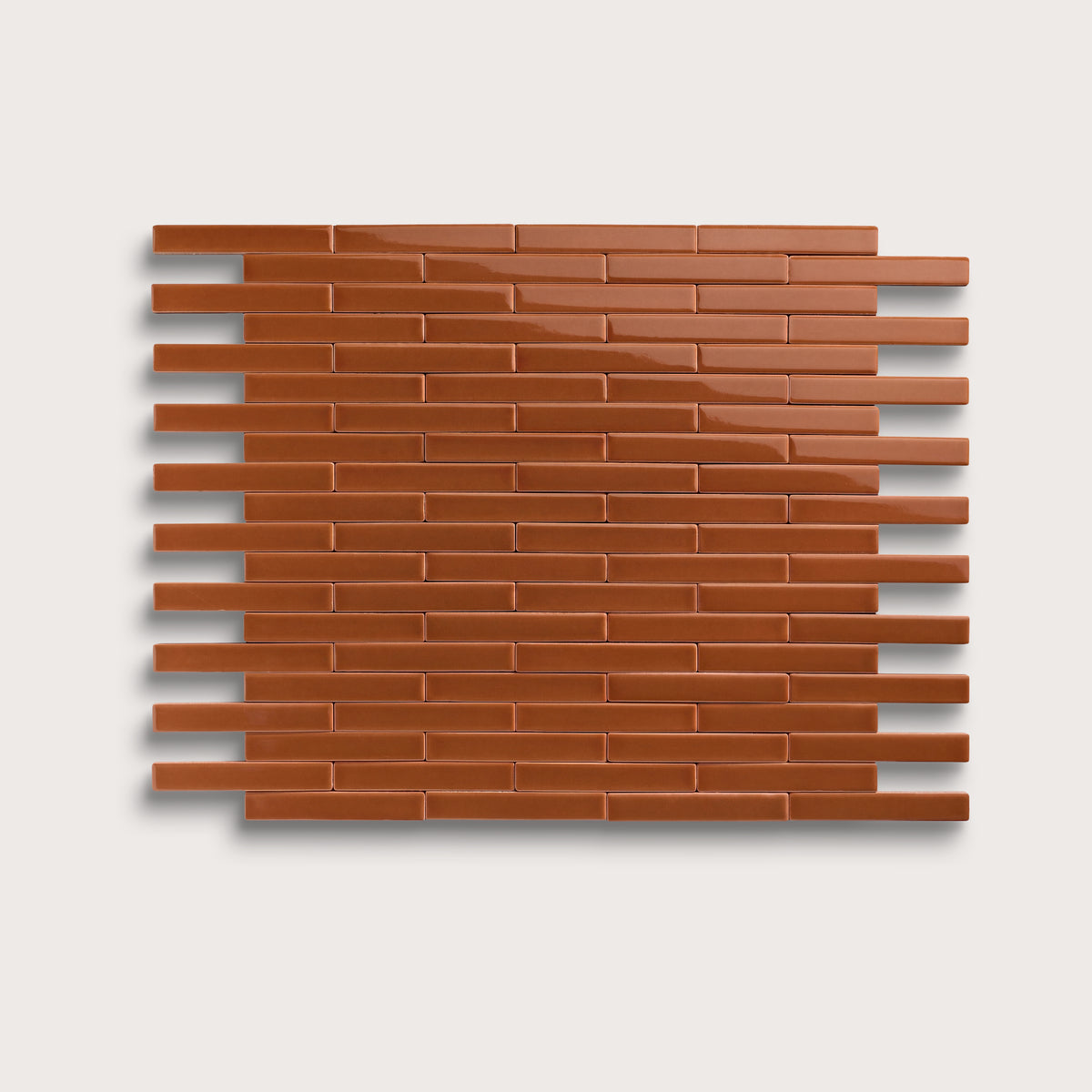 Saddle ceramic tile, 1 by 6 inch subway mosaic, gloss finish