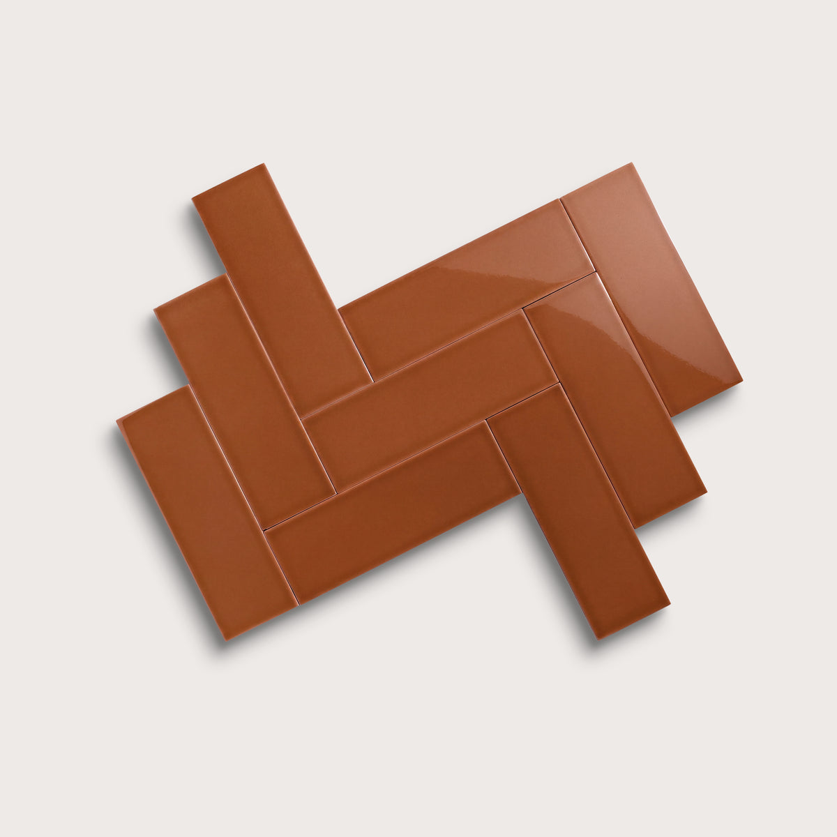 Saddle ceramic tile, 4 by 12 inches, gloss finish