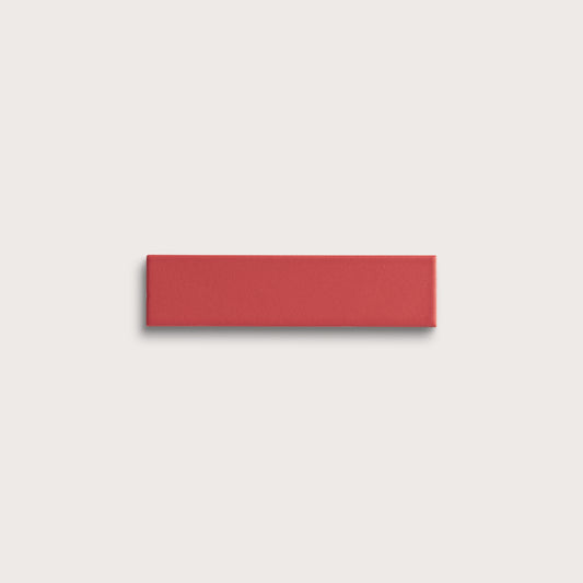 red rectangle ceramic tile on light grey background