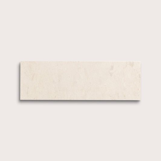rectangle tile with a beige limestone pattern on a white background