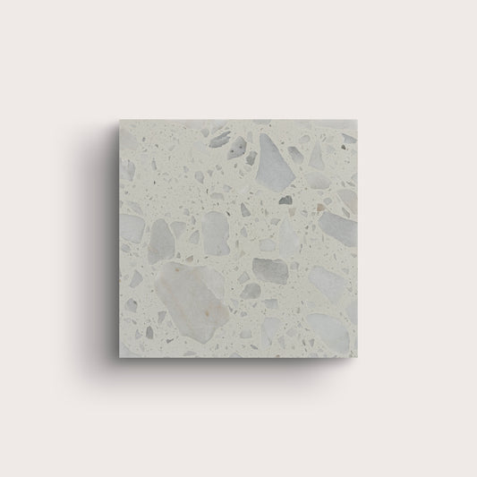 Square terrazzo 6x6 tile, pattern, grey - Riad Tile