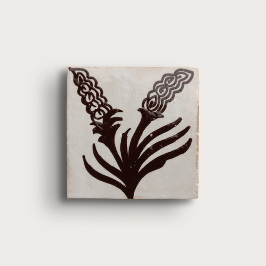 Thistle Umber Bloem 4x4 Zellige Tile