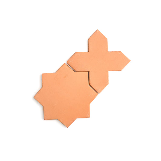 Sample: Terracotta Star & Cross Tile (1 sample=2 tiles)-Sample-Sample-Riad Tile