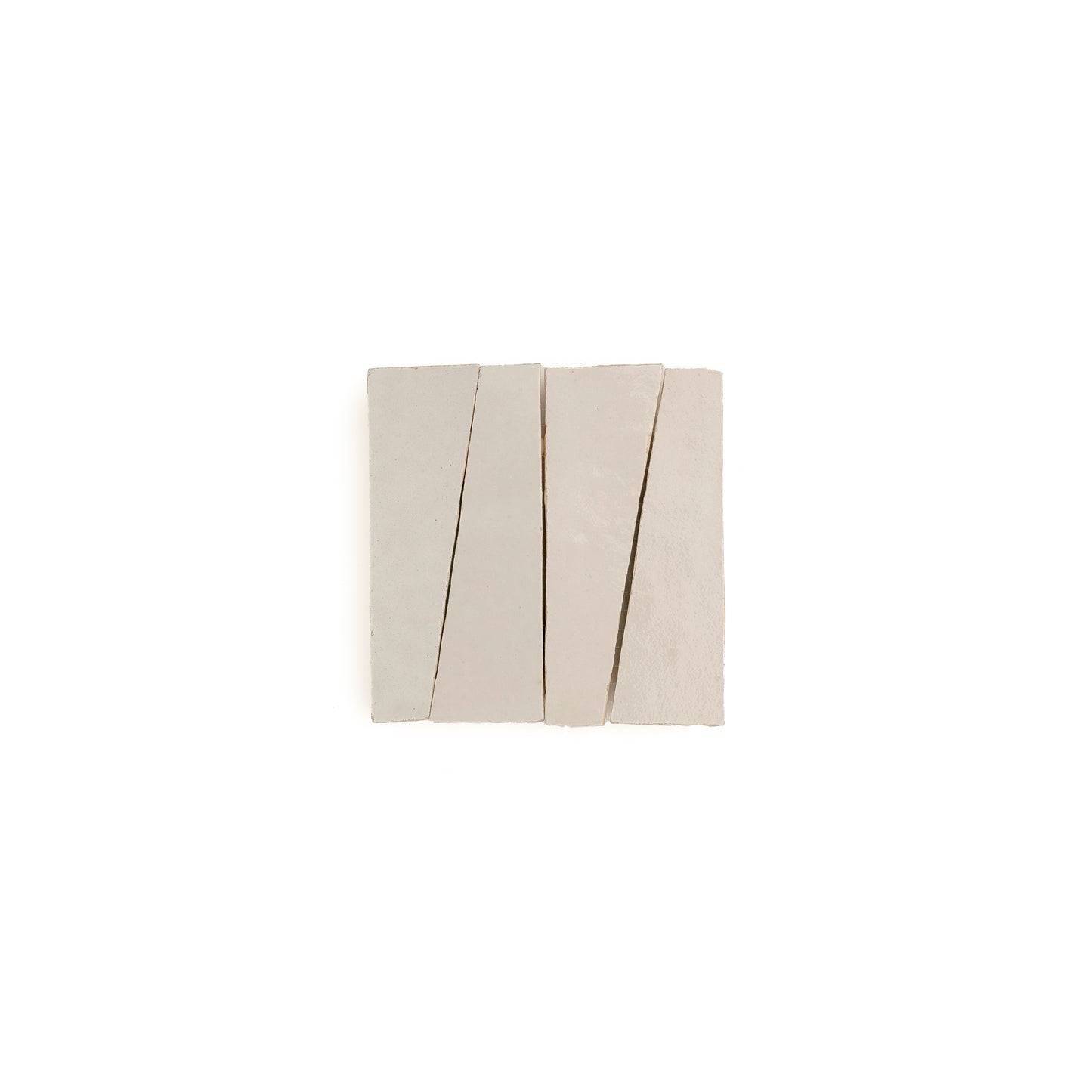Sample: Natural White 1x4 Trapezoid Mosaic Zellige Tile (4x4 sample piece)-Sample-Sample-Riad Tile
