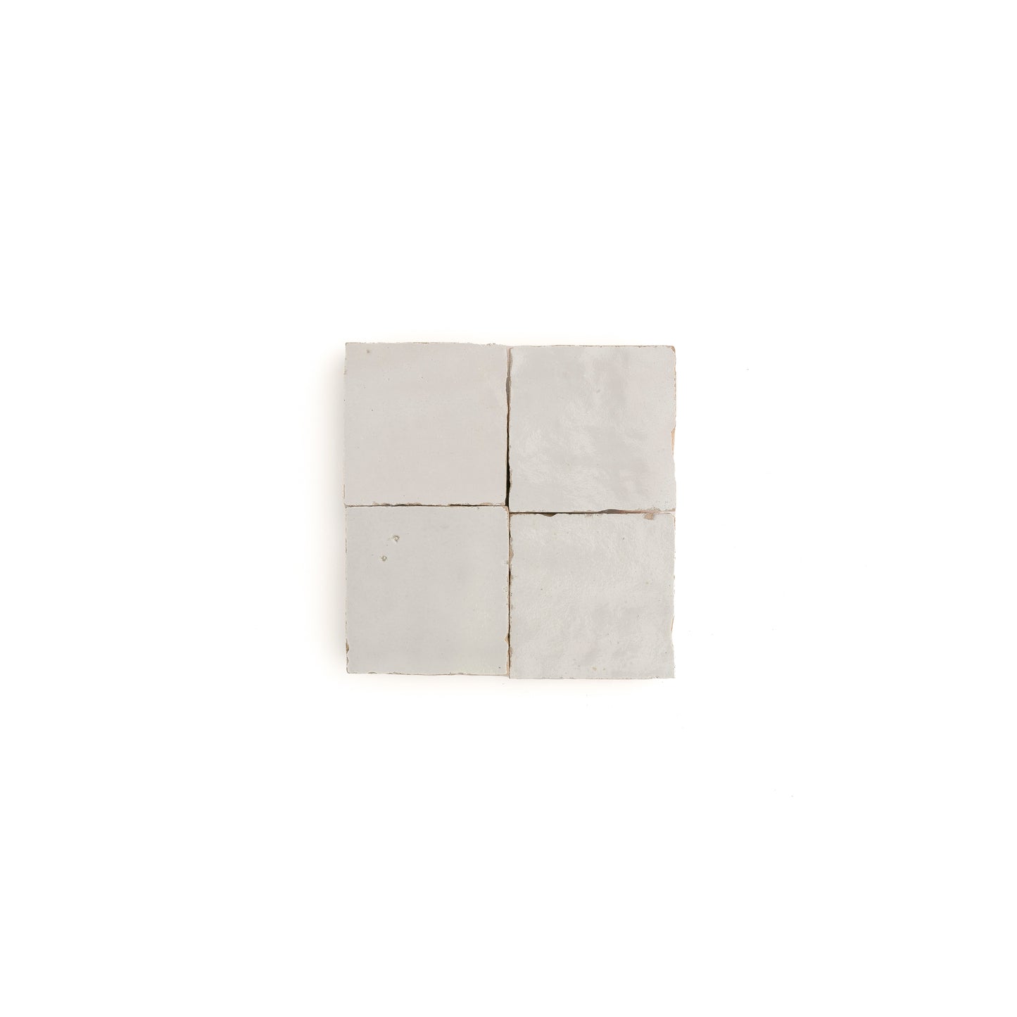 Sample: Snow White 2x2 Zellige Tile (4 2x2 pieces)-Sample-Sample-Riad Tile