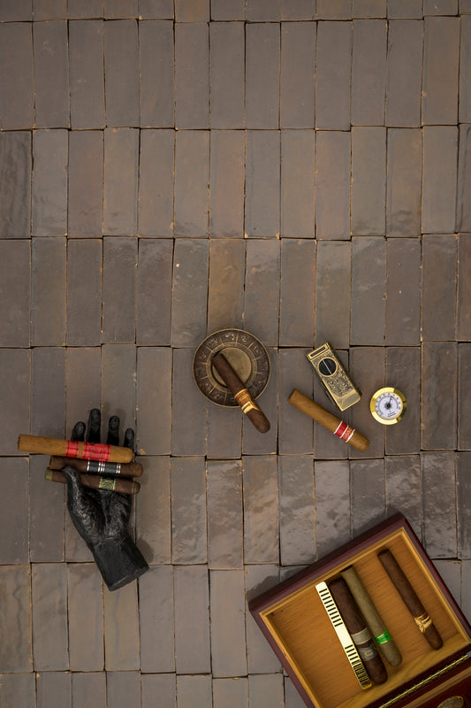 Warm Grey 2x6 Thin Bejmat Zellige Tile-Main Inventory-All Products,Solids,Zellige Tile-Riad Tile