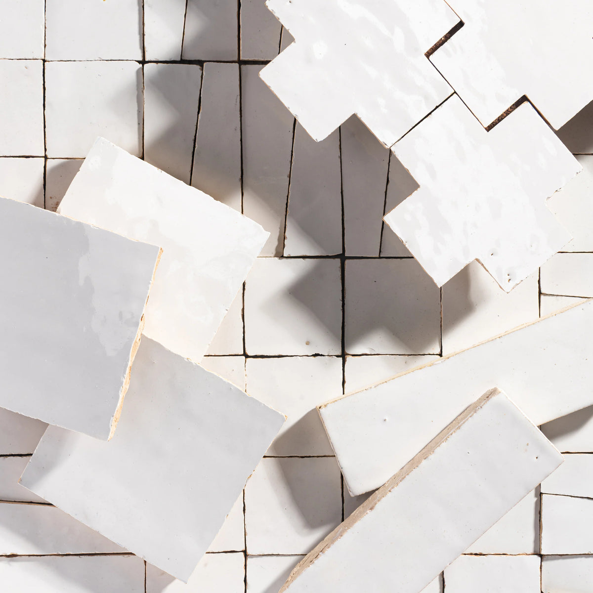 Bright White 2x6 Thin Bejmat Zellige Tile