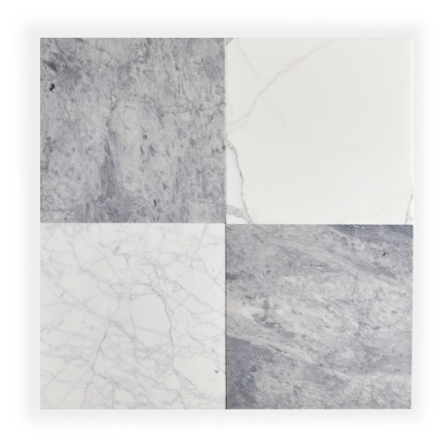Italian Statuary & Bardiglio Grey Light 12x12 Marble | Honed – Checkerboard Bundle-Main Inventory-All Products,Checkerboard-Riad Tile