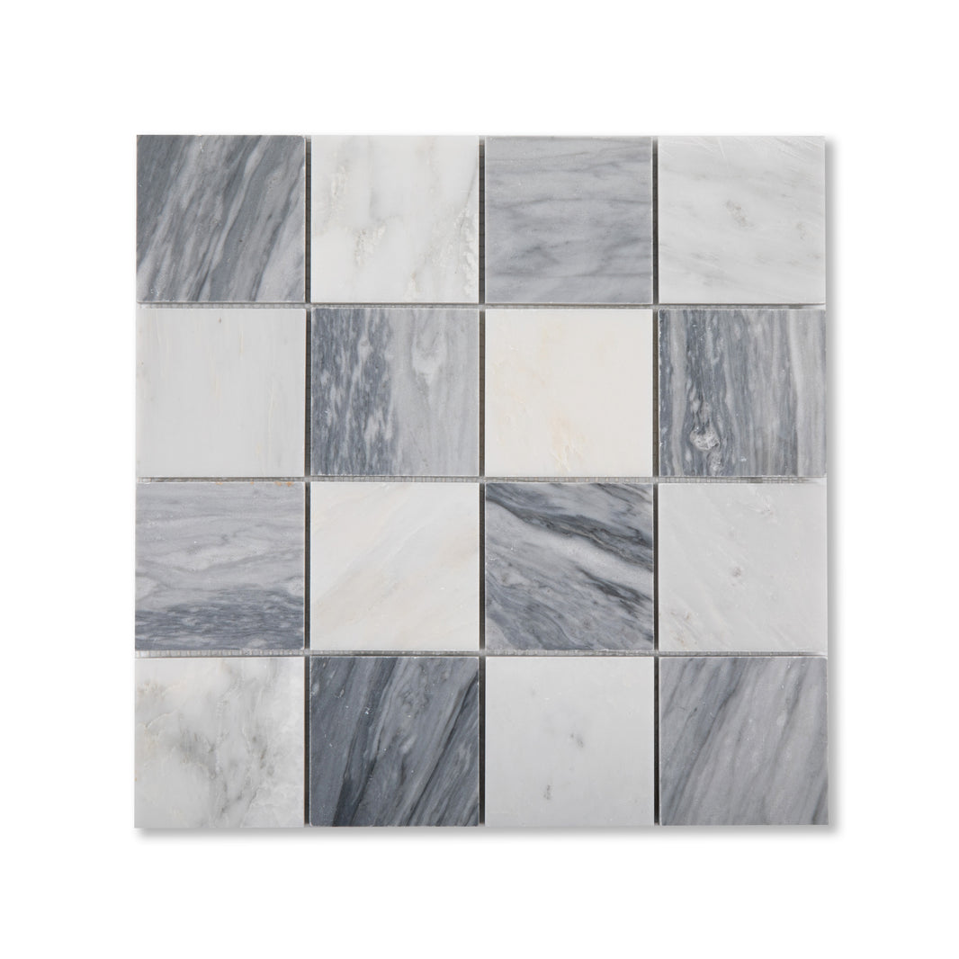 3 Checkerboard Mosaic, Casablanca Carrara & Bardiglio Gray (1)