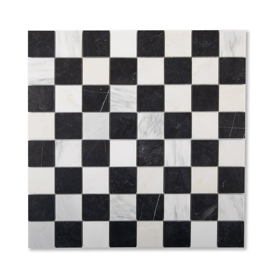 3 Checkerboard Mosaic, Casablanca Carrara & Nero Marquina (2)