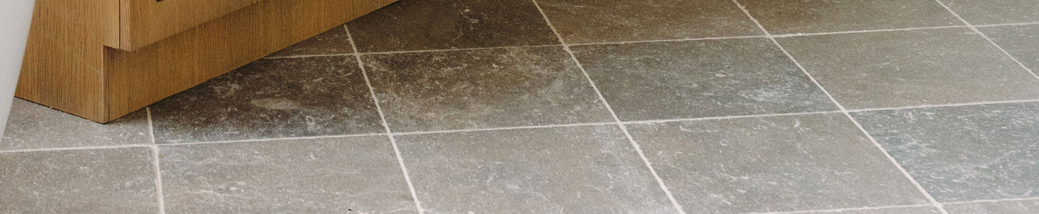 grey limestone square tile flooring