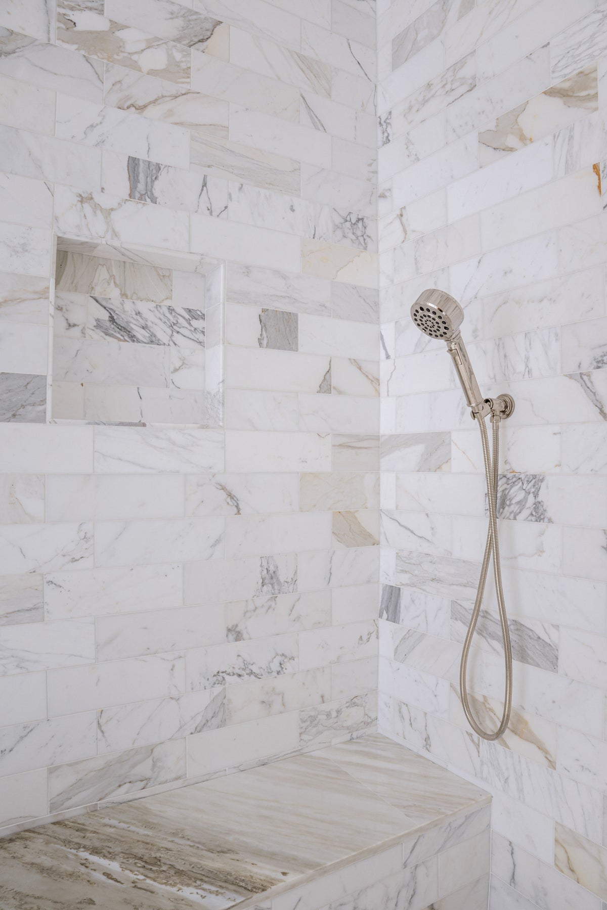 Classic white subway tile wall with clean rectangular layout