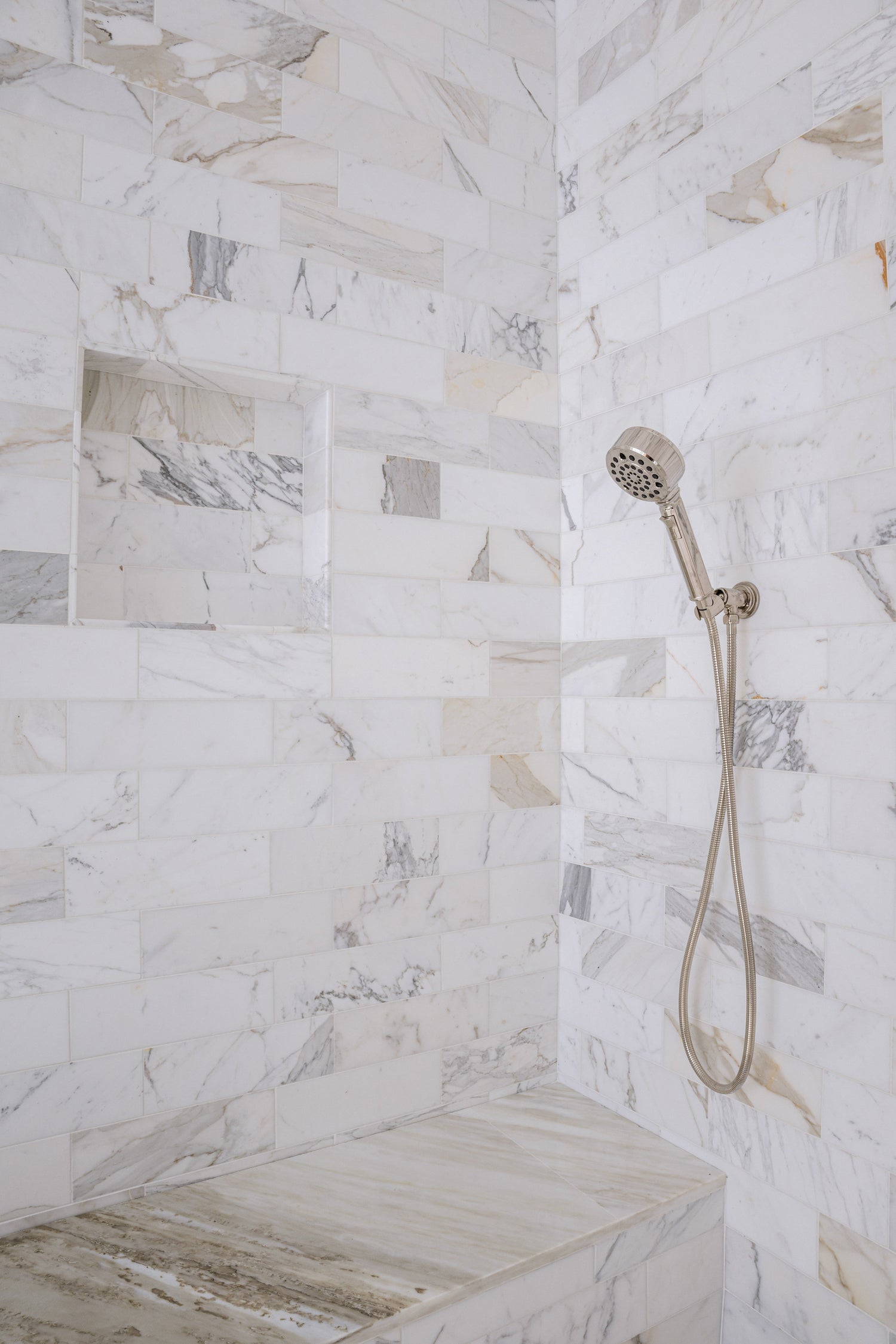 Classic white subway tile wall with clean rectangular layout