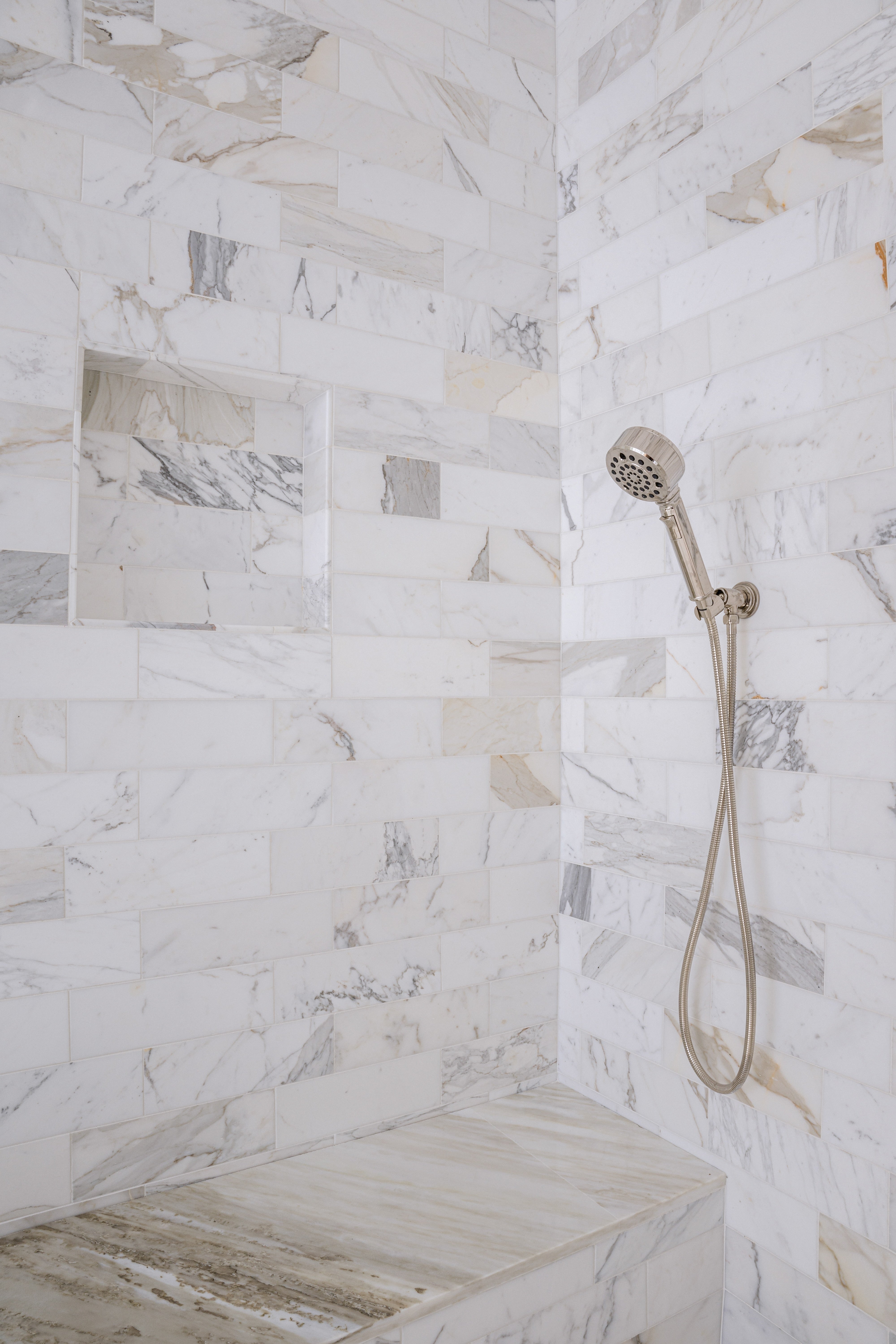 Classic white subway tile wall with clean rectangular layout