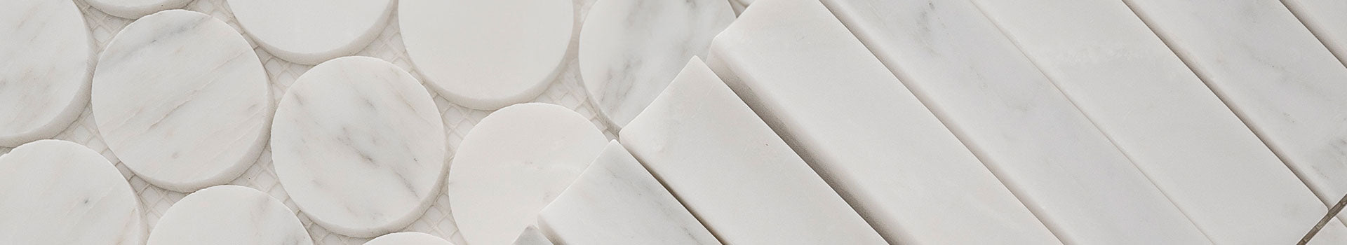 casablanca carrara marble tile in penny and subway sizes