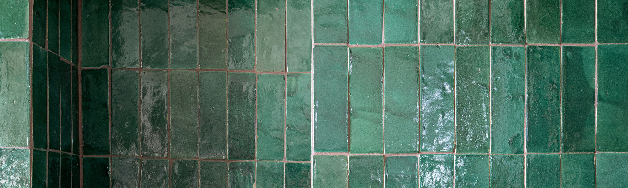 green rectangle zellige tile in shower