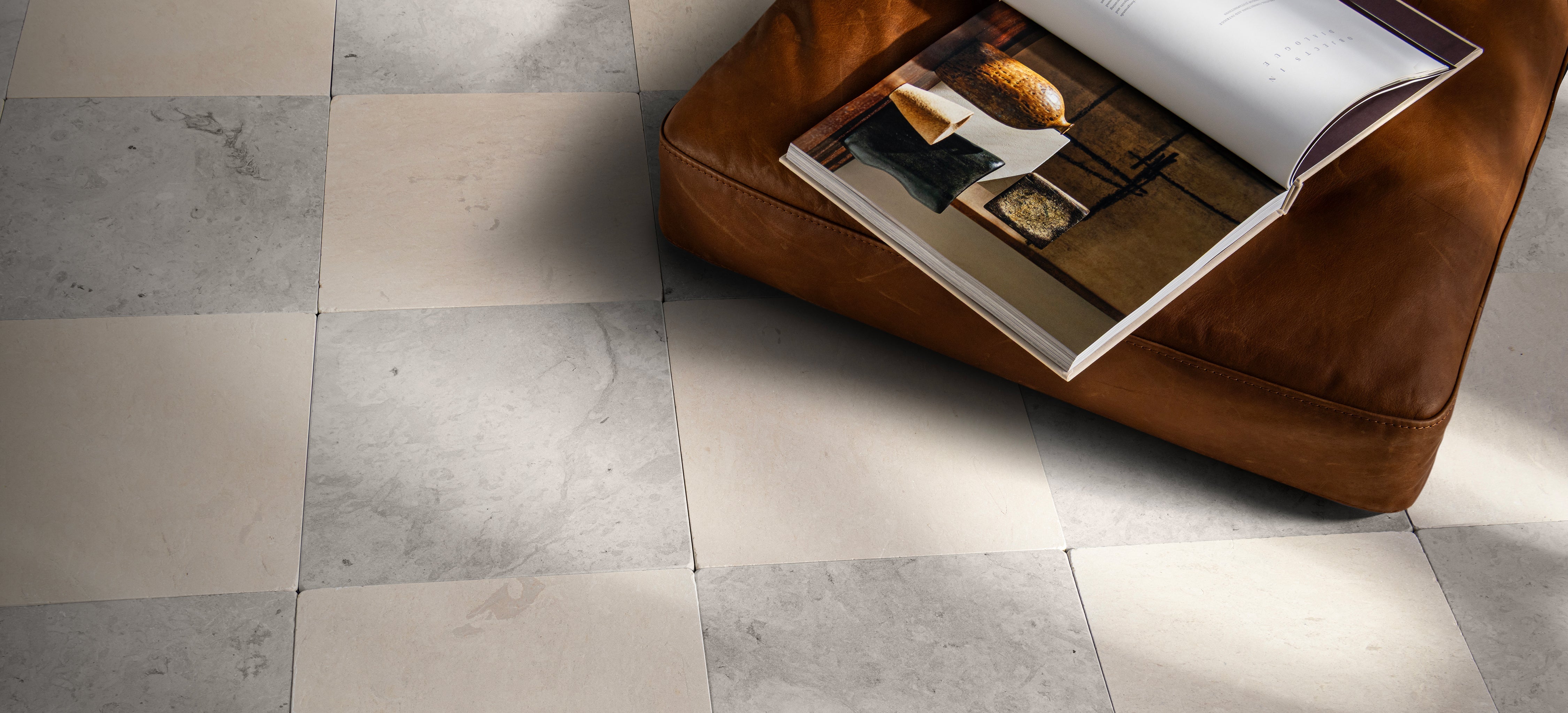 limestone checkerboard floor