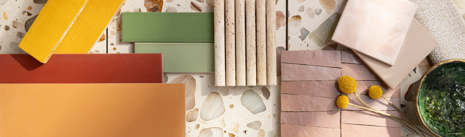 spring color palette tile collage