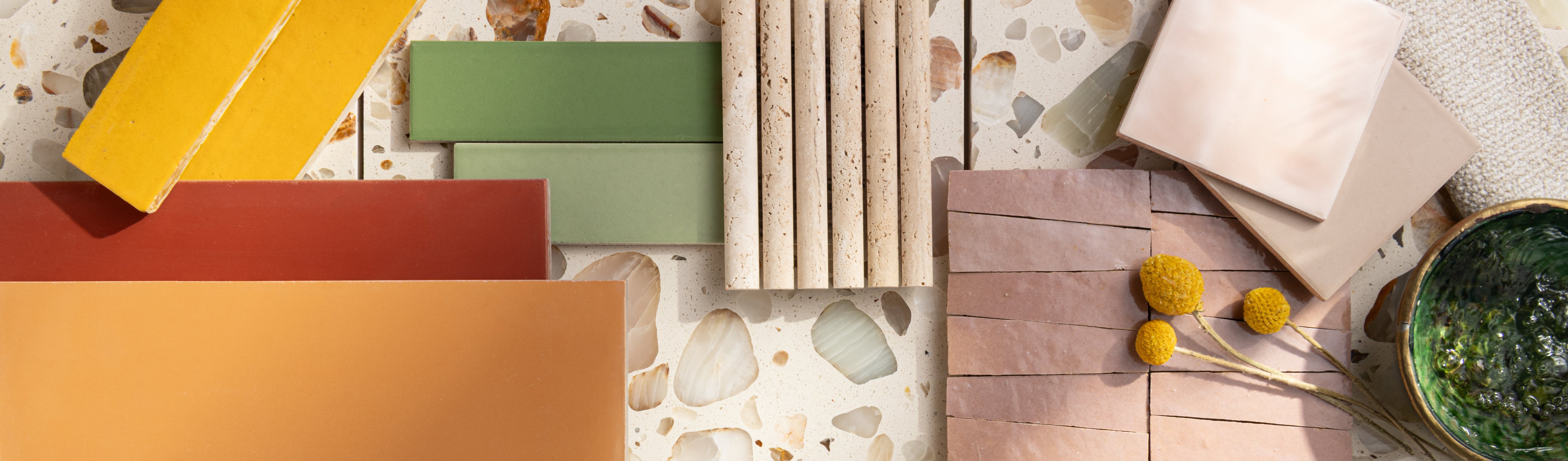 spring color palette tile collage